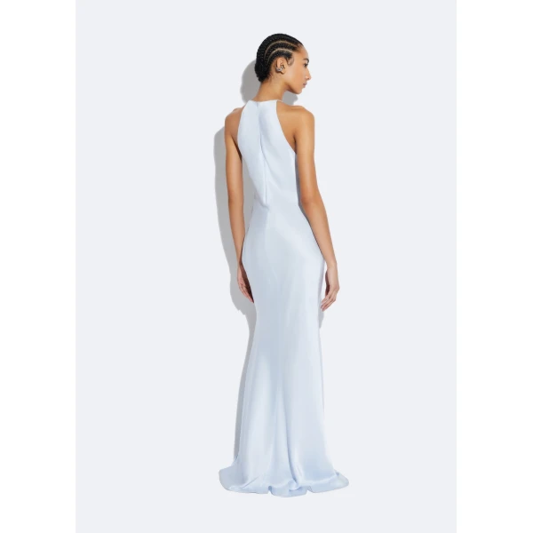 LAPOINTE Satin Halter Gown - Blue Dresses - New York Luxury Fashion at Luxury Shoes 