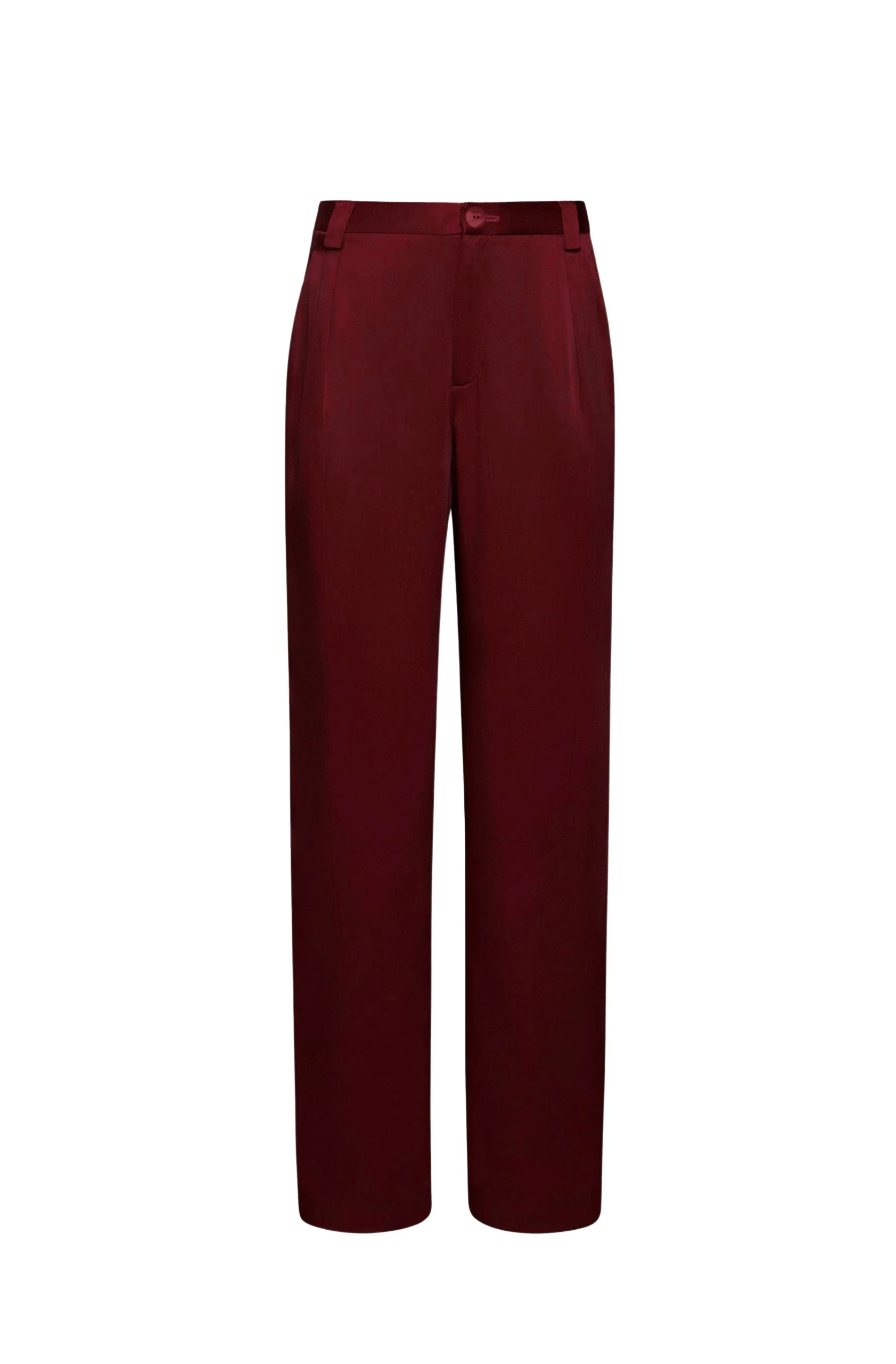 LAPOINTE Satin Relaxed Pleated Pant - Red Pants - New York Luxury Fashion at Luxury Shoes 