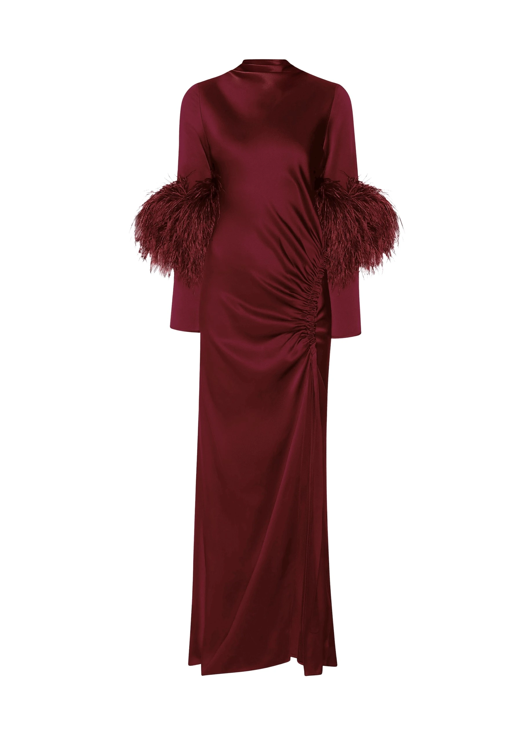 Lapointe-Satin-Tab-Gown-With-Feathers-scaled74725_nobg LAPOINTE Satin Tab Gown With Feathers - Red Dresses - New York Luxury Fashion at Luxury Shoes