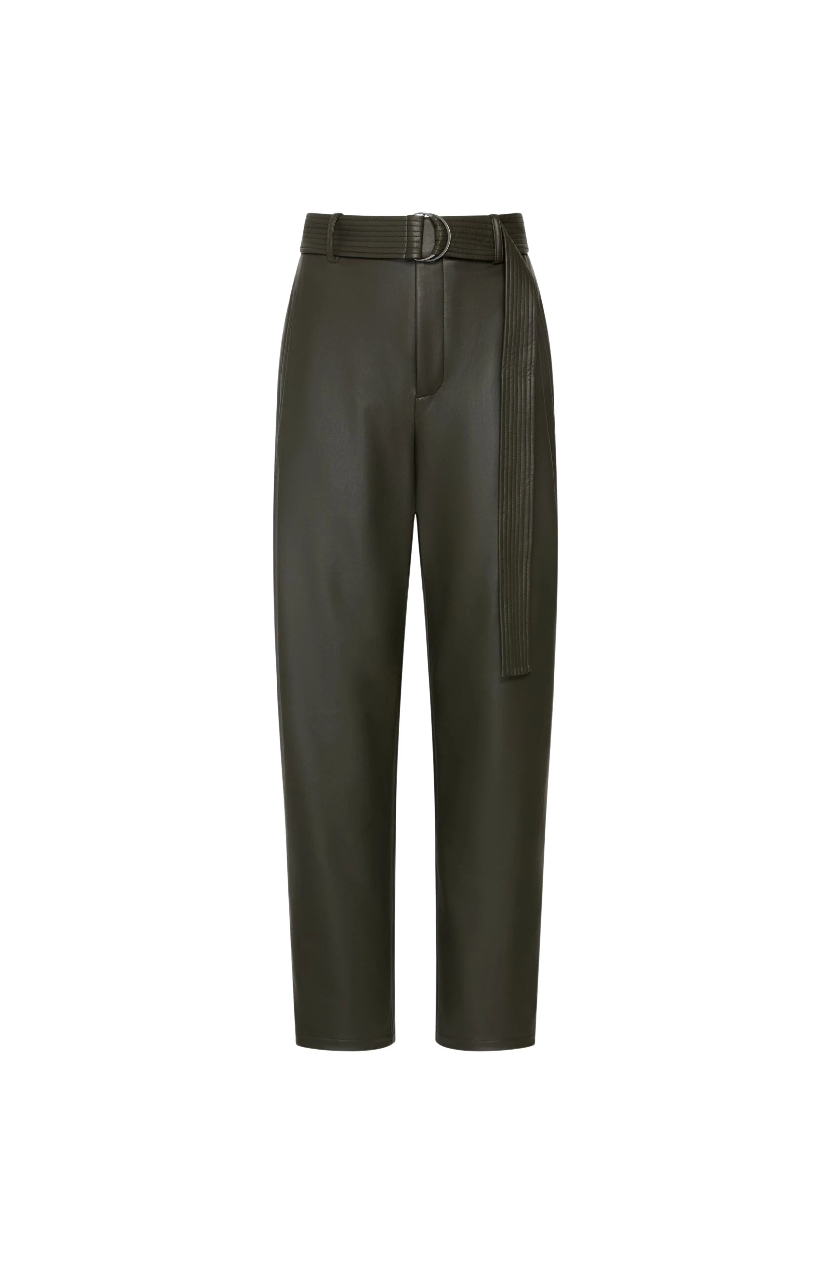 Lapointe-Stretch-Faux-Leather-Belted-Tapered-Trouser-scaled66652_nobg LAPOINTE Stretch Faux Leather Belted Tapered Trouser - Green Pants - New York Luxury Fashion at Luxury Shoes
