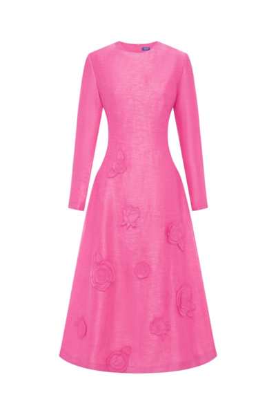Leo Lin Amira Long Sleeve Petal Midi Dress - Leo Lin Dress - Australian Luxury Fashion - Shop at Luxury Shoes 