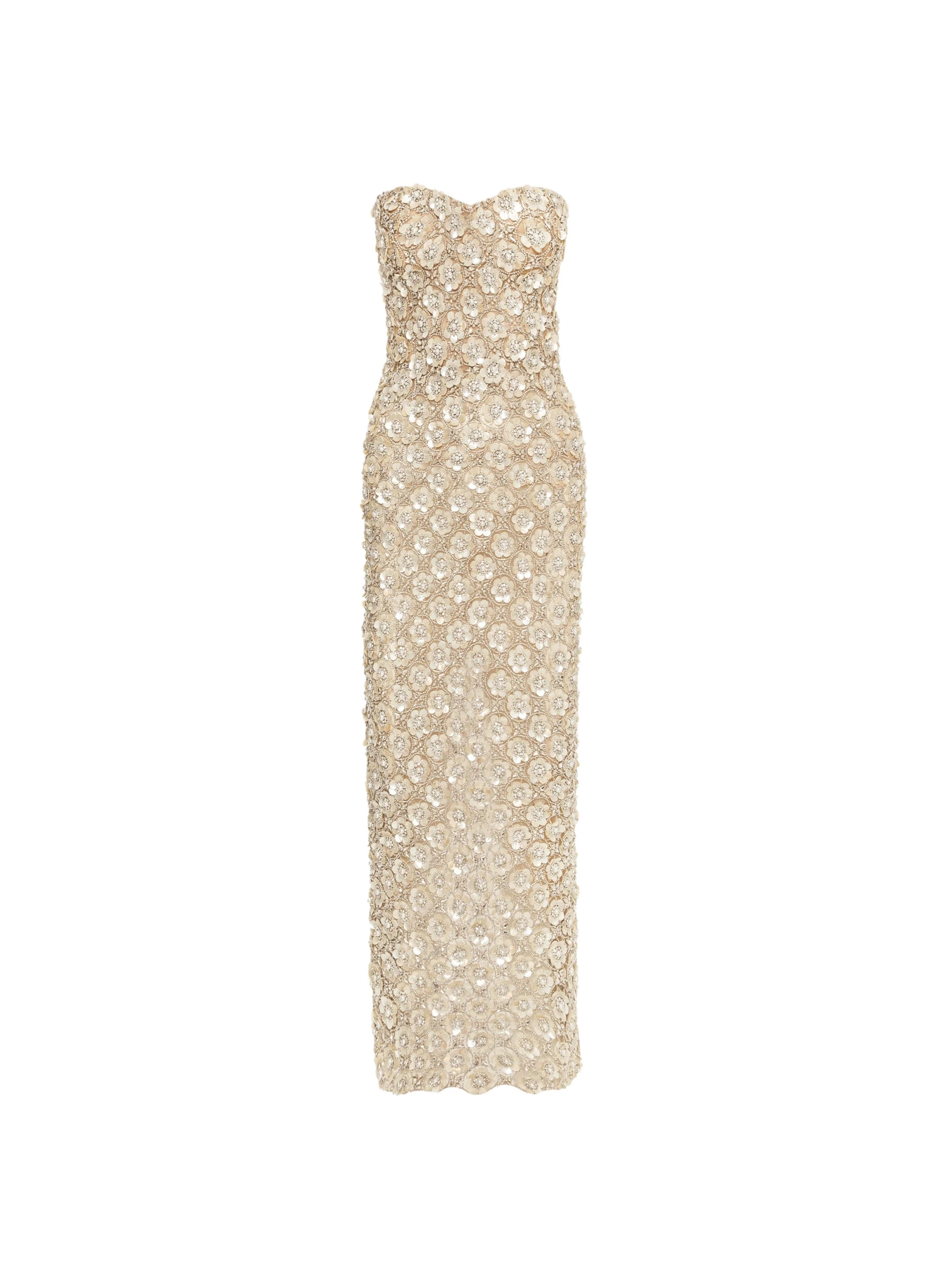 Mother-of-Pearl-Embroidered-Column-Gown-Oscar-de-la-Renta-Dresses40970_nobg Oscar de la Renta Mother of Pearl Embroidered Column Gown - Dresses - American Luxury Evening Wear at Luxury Shoes
