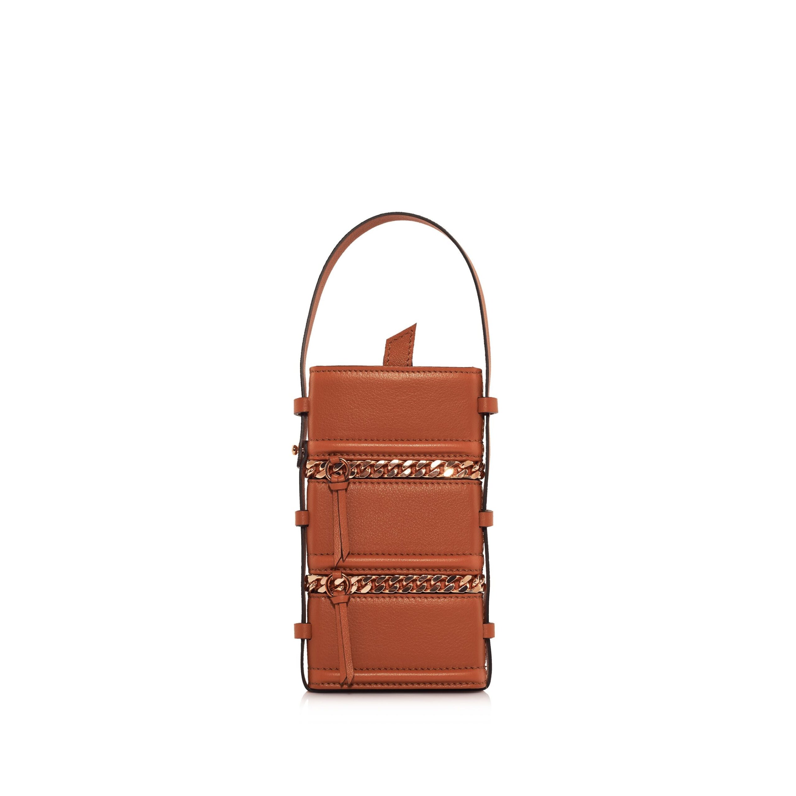Nasha Mekraksavanich Pinto Phone Chain | Cognac - Nasha Brown - Architectural Luxury Bag at Luxury Shoes Nasha Mekraksavanich Pinto Phone Chain | Cognac - Nasha Brown - Architectural Luxury Bag at Luxury Shoes