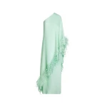 Oscar de la Renta Point d’Esprit Feather Embroidered Caftan - Dresses - American Luxury Evening Wear at Luxury Shoes 