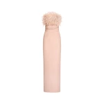 Oscar de la Renta Point d’Esprit Feather Embroidered Gown - Dresses - American Luxury Evening Wear at Luxury Shoes 