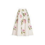 Oscar de la Renta Porcelain Flower Cotton Poplin Skirt - Skirts - American Luxury Evening Wear at Luxury Shoes 