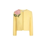 Oscar de la Renta Porcelain Flower Embroidered Jacket - Jackets - American Luxury Evening Wear at Luxury Shoes 