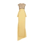 Oscar de la Renta Porcelain Flower Embroidered Short-Sleeve Gown - Dresses - American Luxury Evening Wear at Luxury Shoes 