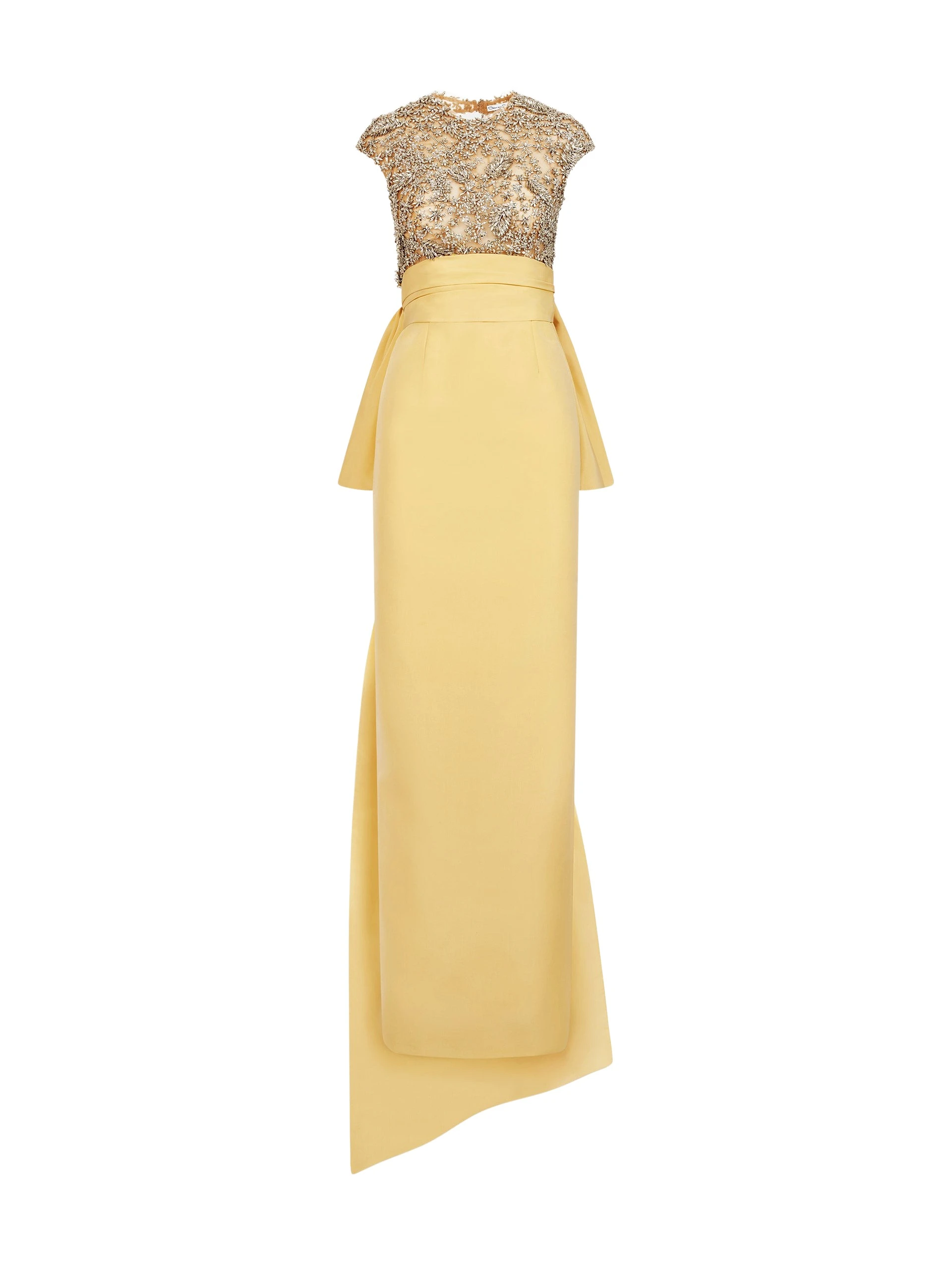 Porcelain-Flower-Embroidered-Short-Sleeve-Gown-Oscar-de-la-Renta-Dresses46619_nobg Oscar de la Renta Porcelain Flower Embroidered Short-Sleeve Gown - Dresses - American Luxury Evening Wear at Luxury Shoes