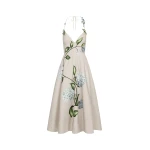Oscar de la Renta Porcelain Flower Faille Cocktail Dress - Dresses - American Luxury Evening Wear at Luxury Shoes 