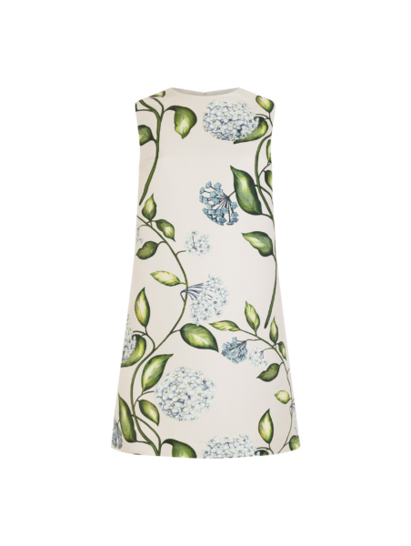 Oscar de la Renta Porcelain Flower Faille Shift Dress - Dresses - American Luxury Evening Wear at Luxury Shoes 