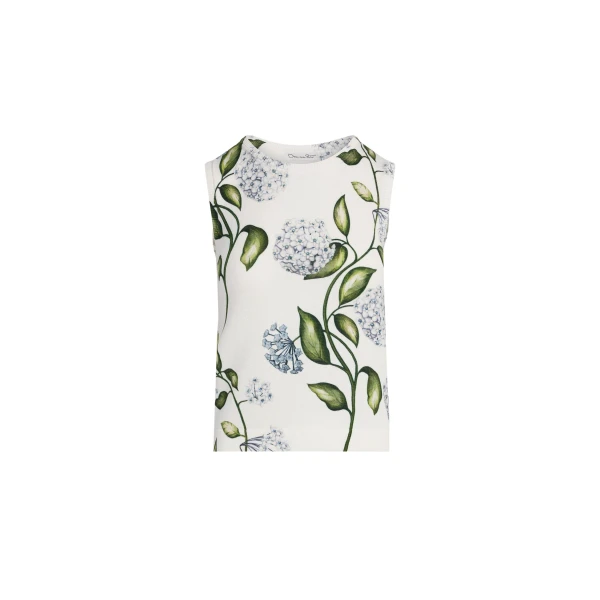 Oscar de la Renta Porcelain Flower-Printed Tank - Tops - American Luxury Evening Wear at Luxury Shoes 