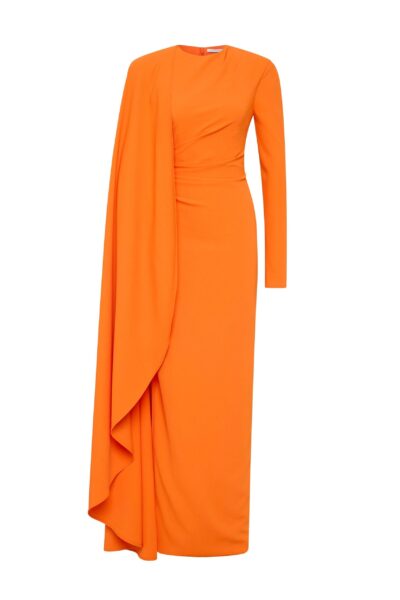 Rachel Gilbert Dion Cape Gown - Rachel Gilbert Orange - Australian Luxury Evening Wear at Luxury Shoes 