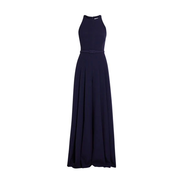Safiyaa Althea Jumpsuit in Azurite - Safiyaa Jumpsuit - Heavy Crepe Cape Gown - Shop at Luxury Shoes 