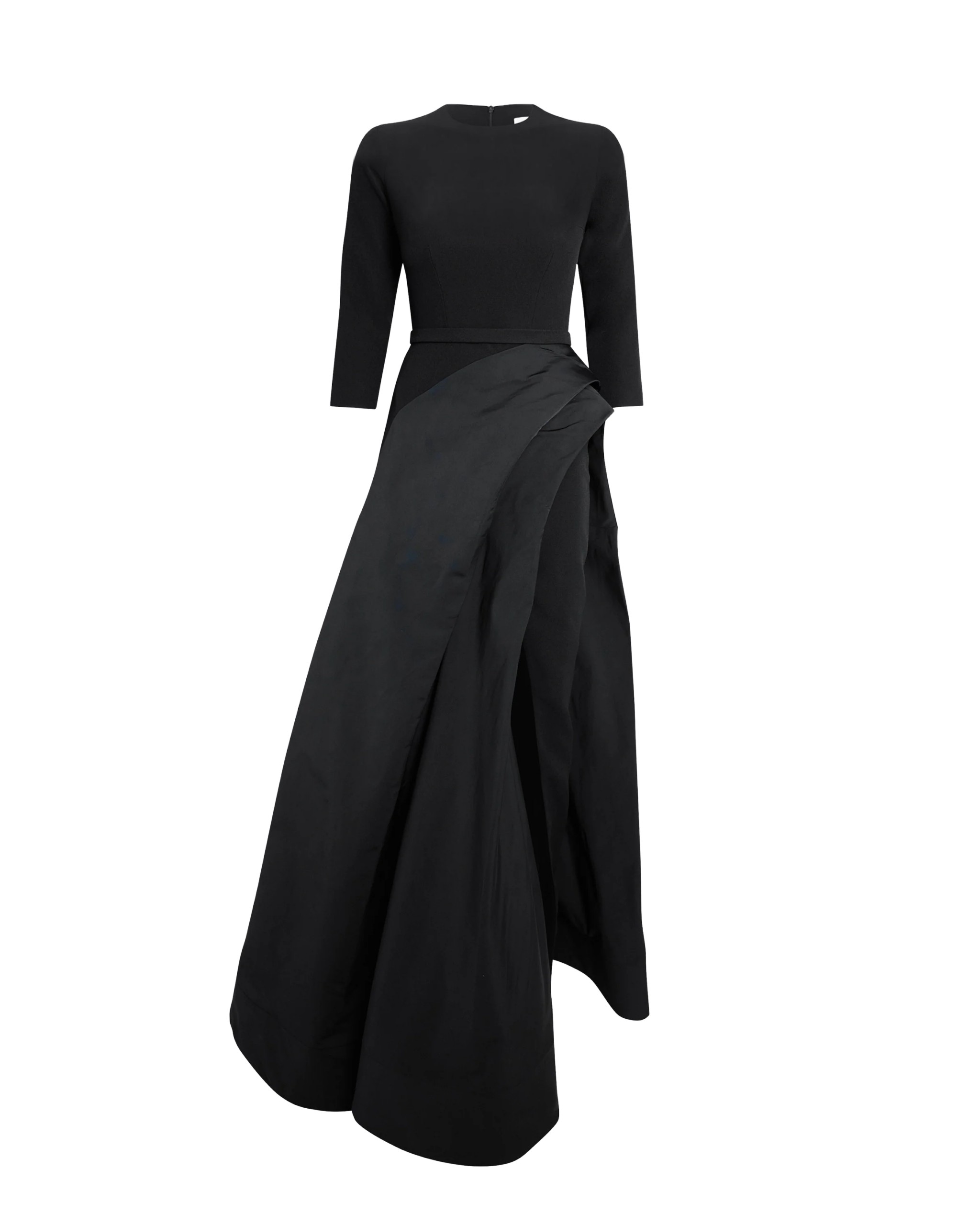 Safiyaa-Nala-Long-Dress-in-Black-Coveti-scaled16690_nobg Safiyaa Nala Long Dress in Black - Safiyaa Dresses - Heavy Crepe Cape Gown - Shop at Luxury Shoes