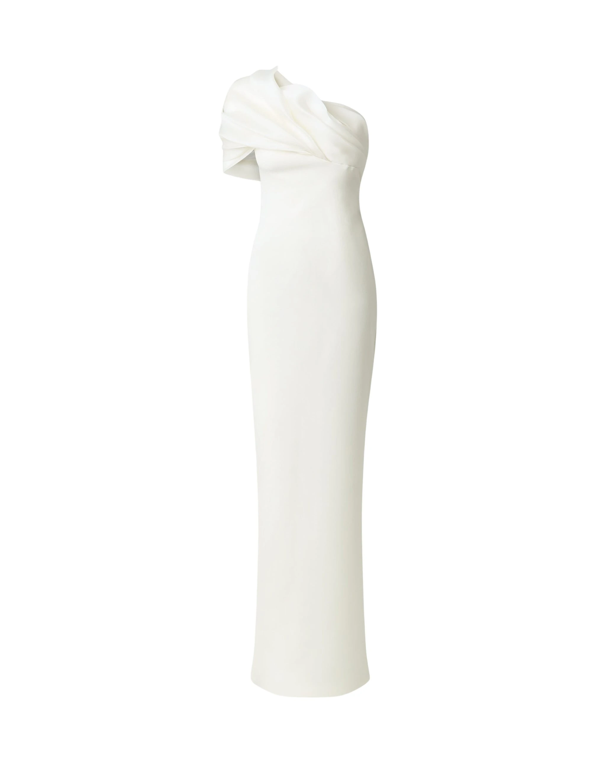Safiyaa-Portan-Ivory-Long-Dress-Coveti-scaled83616_nobg Safiyaa Portan Ivory Long Dress - Safiyaa Dresses - Heavy Crepe Cape Gown - Shop at Luxury Shoes