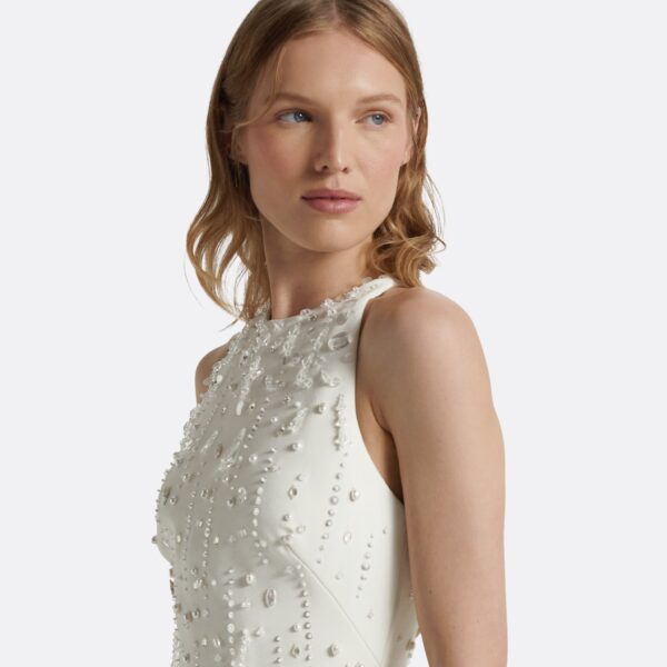 Safiyaa Rosmand Ivory Short Dress - Safiyaa Dresses - Heavy Crepe Cape Gown - Shop at Luxury Shoes 