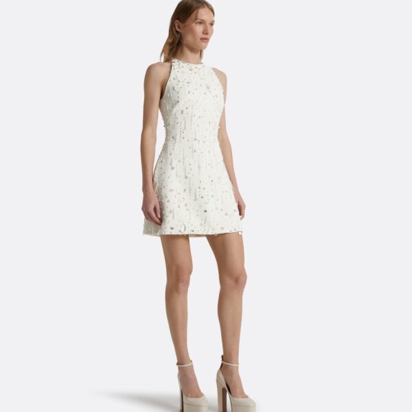 Safiyaa Rosmand Ivory Short Dress - Safiyaa Dresses - Heavy Crepe Cape Gown - Shop at Luxury Shoes 