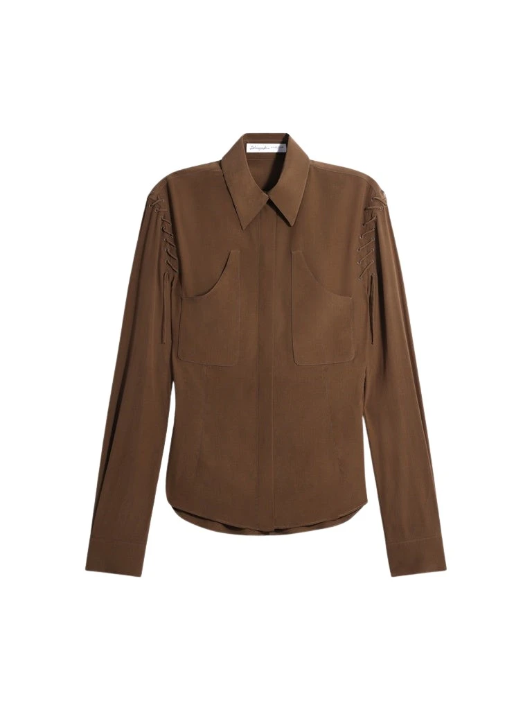 Schiaparelli-Lace-Up-Shirt-376179_nobg Schiaparelli Lace-Up Shirt Tops in Schiaparelli Authentic Luxury Fashion at Luxury Shoes