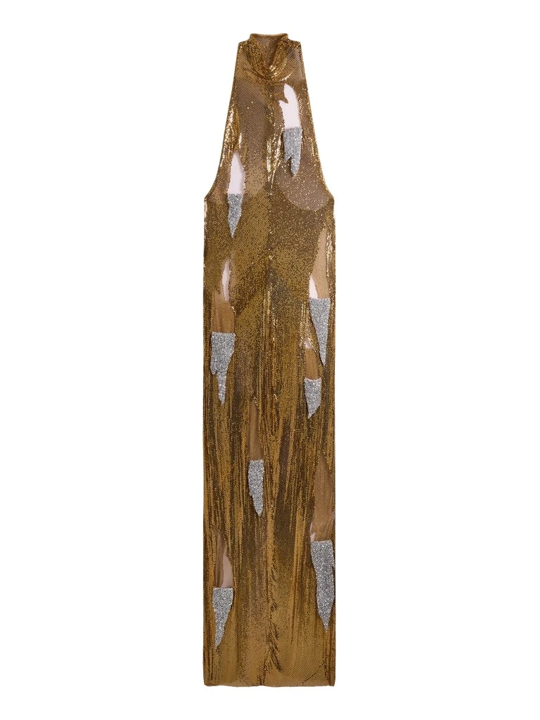 Schiaparelli-Metallic-Torn-Dress93373_nobg Schiaparelli Metallic Torn Dress Dresses in Schiaparelli Authentic Luxury Fashion at Luxury Shoes
