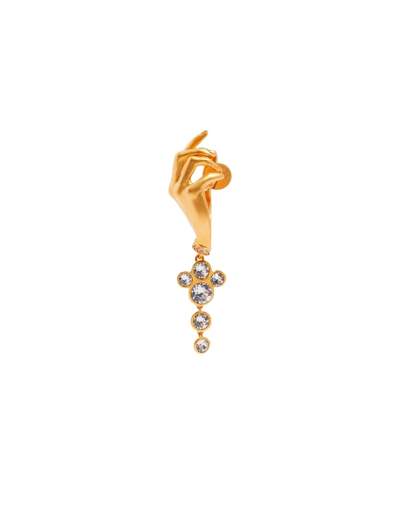 Schiaparelli-Rhinestone-Hand-Earring95157_nobg Schiaparelli Rhinestone Hand Earring