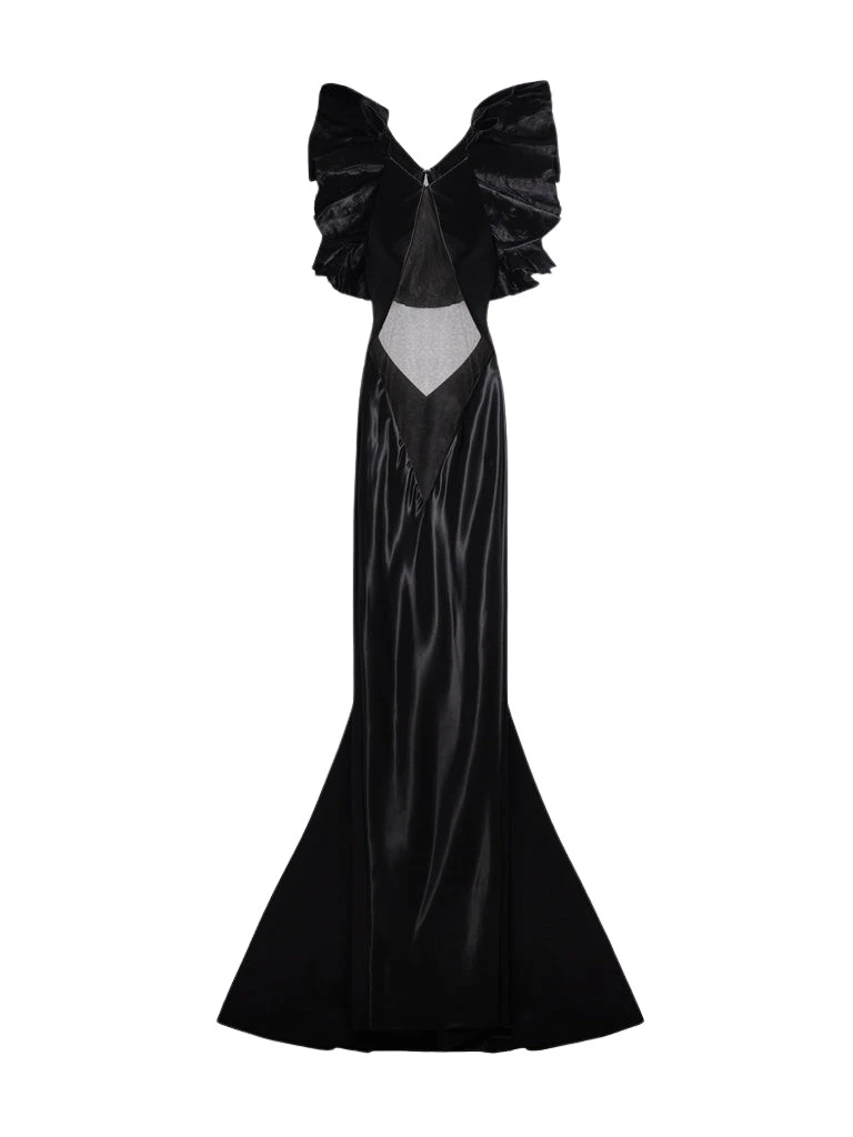 Schiaparelli-Ruffled-Dress99054_nobg Schiaparelli Ruffled Dress Dresses in Schiaparelli Authentic Luxury Fashion at Luxury Shoes