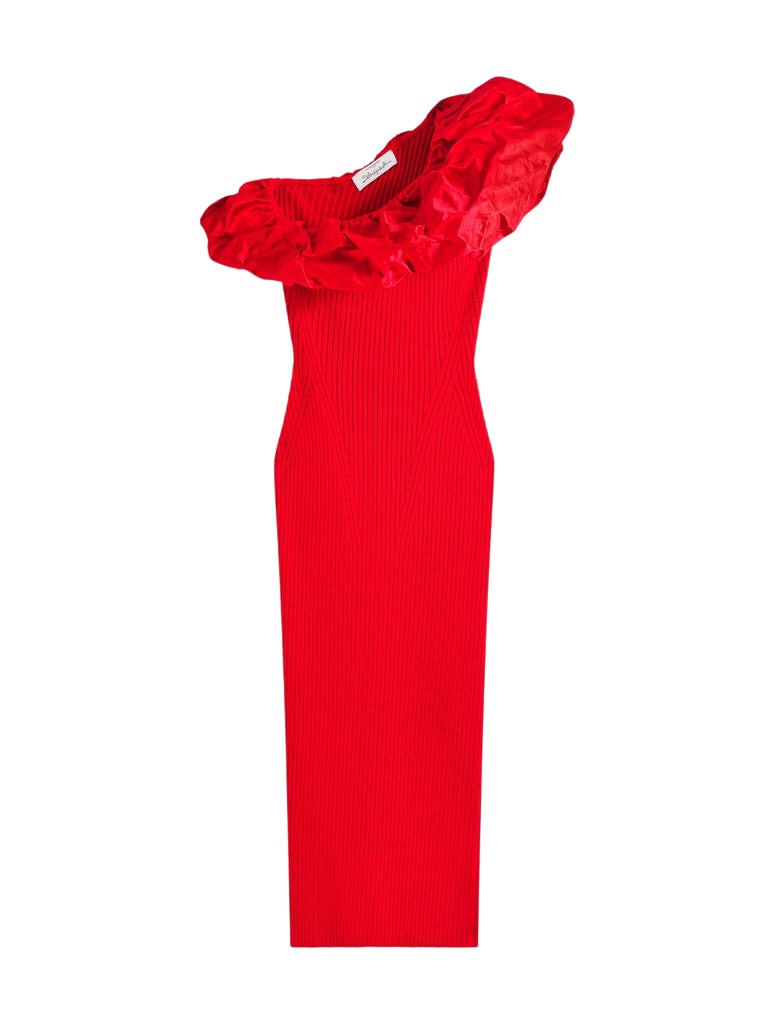 Schiaparelli-Sculptural-Ruffle-Dress-517216_nobg Schiaparelli Sculptural Ruffle Dress Dresses in Schiaparelli Authentic Luxury Fashion at Luxury Shoes