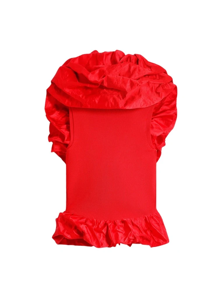 Schiaparelli-Sculptural-Ruffle-Top18838_nobg Schiaparelli Sculptural Ruffle Top Tops in Schiaparelli Authentic Luxury Fashion at Luxury Shoes