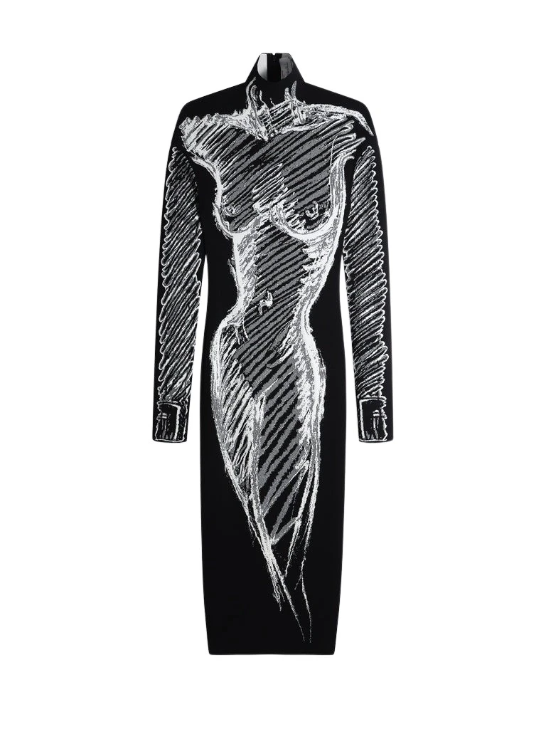 Schiaparelli-Trompe-LOeil-Dress74090_nobg Schiaparelli Trompe L'Oeil Dress Dresses in Schiaparelli Authentic Luxury Fashion at Luxury Shoes