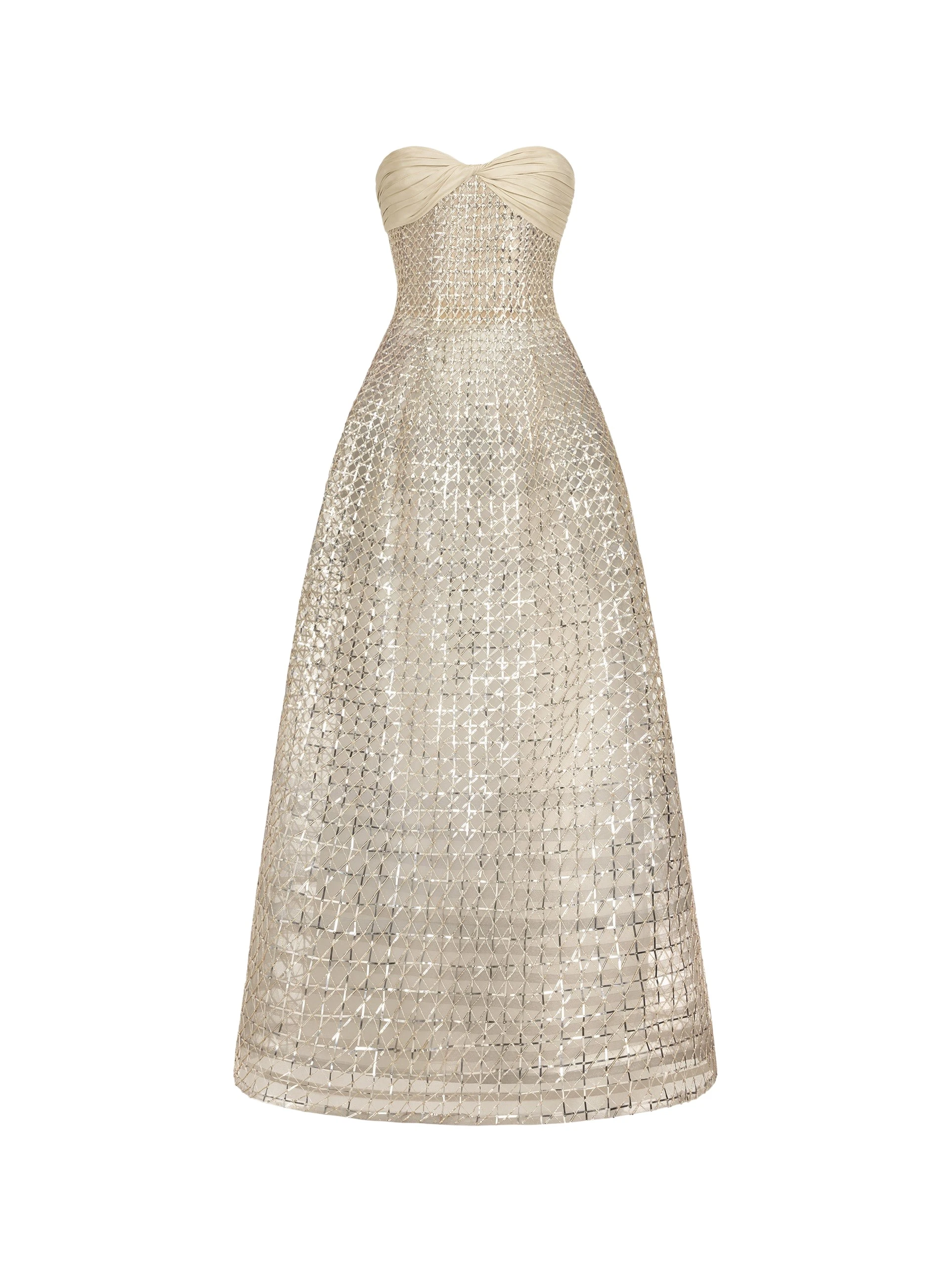 Sequin-Bugle-Bead-Lattice-Gown-Oscar-de-la-Renta-Dresses55584_nobg Oscar de la Renta Sequin & Bugle Bead Lattice Gown - Dresses - American Luxury Evening Wear at Luxury Shoes
