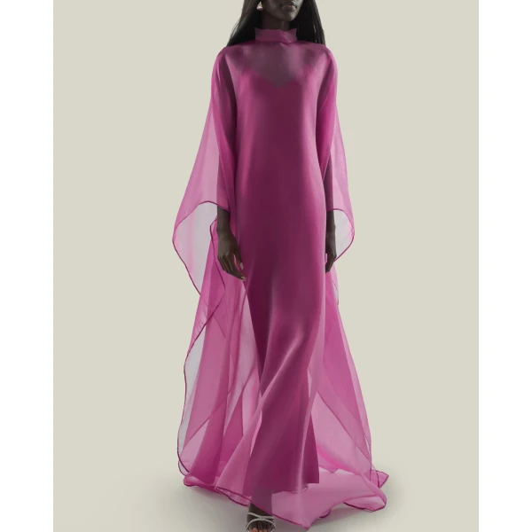 Taller Marmo Sphinx Kaftan In Pomegranate - Dresses - Italian Luxury Evening Wear at Luxury Shoes 