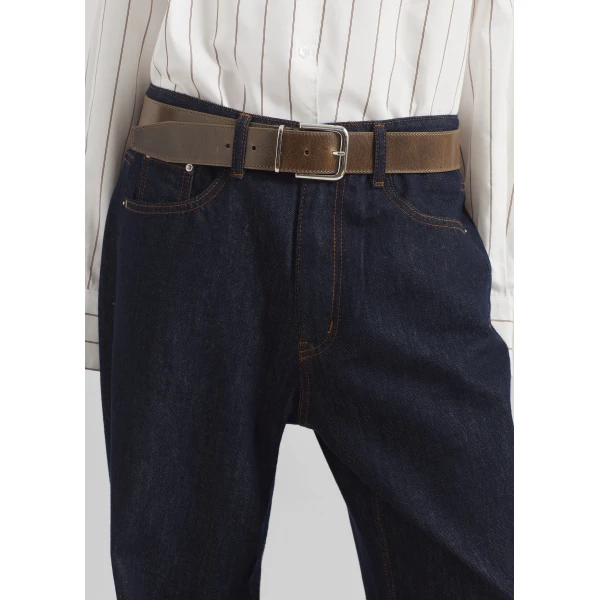 The Frankie Shop Belden Straight Leg Jeans - Dark Wash - Oversized Minimalist Pants in Blue - Shop at Luxury Shoes 