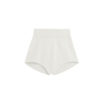 The Frankie Shop Bresica Knit Hot Pants - Ivory - Oversized Minimalist Shorts in Ivory - Shop at Luxury Shoes 