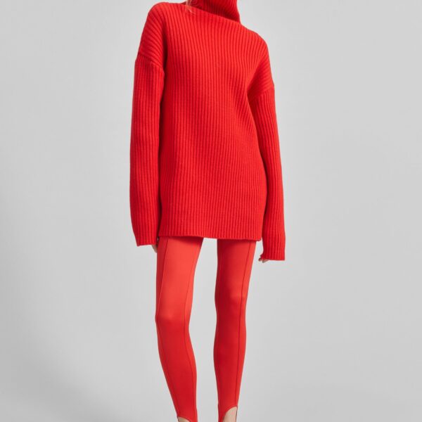 The Frankie Shop Caserta Stirrup Leggings - Red - Oversized Minimalist Pants in Red - Shop at Luxury Shoes 