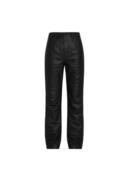 The Frankie Shop Dalston Leather Pants - Black - Oversized Minimalist Pants in Black - Shop at Luxury Shoes 