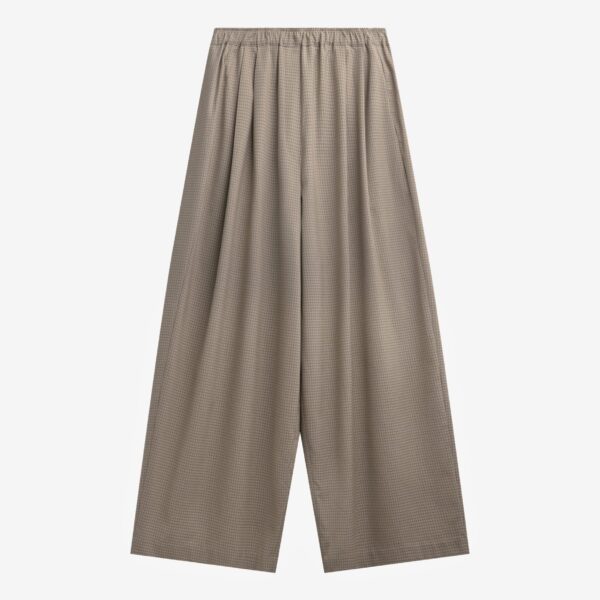 The Frankie Shop Gistel Pleated Pants - Beige Plaid - Oversized Minimalist Pants in Beige - Shop at Luxury Shoes 