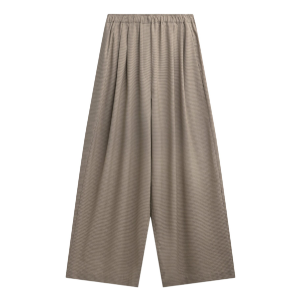 The Frankie Shop Gistel Pleated Pants - Beige Plaid - Oversized Minimalist Pants in Beige - Shop at Luxury Shoes 