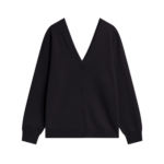 The Frankie Shop Lachen Double-Sided Wool Cardigan - Black - Oversized Minimalist Knitwear in Black - Shop at Luxury Shoes 