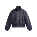 The Frankie Shop Maloy Cropped Bomber Jacket - Navy - Oversized Minimalist Jackets in Blue - Shop at Luxury Shoes 
