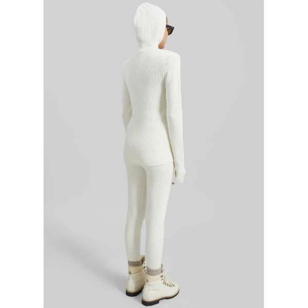 The Frankie Shop Piuma Knit Stirrup Leggings - White - Oversized Minimalist Pants in White - Shop at Luxury Shoes 