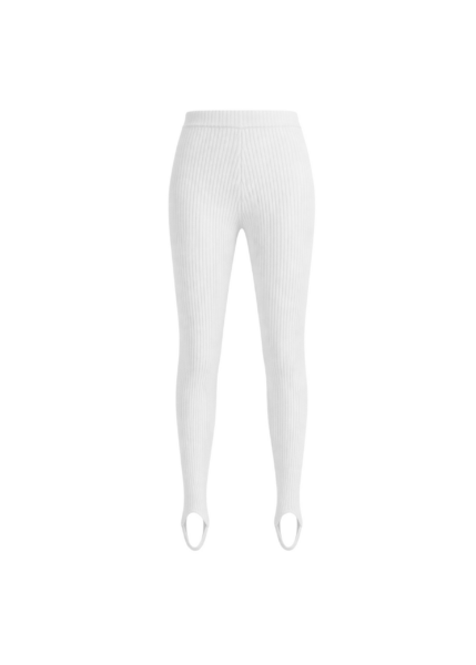 The Frankie Shop Piuma Knit Stirrup Leggings - White - Oversized Minimalist Pants in White - Shop at Luxury Shoes 