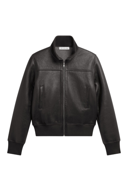 The Frankie Shop Tobias Leather Jacket - Black - Oversized Minimalist Jackets in Black - Shop at Luxury Shoes 