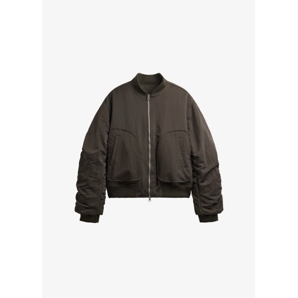 The Frankie Shop Valdres Padded Bomber Jacket - Brown - Oversized Minimalist Jackets in Brown - Shop at Luxury Shoes 