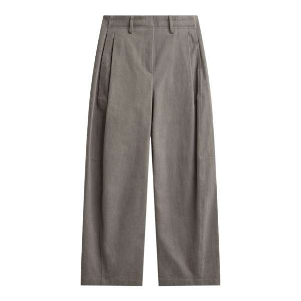 The Frankie Shop Vora Barrel-Leg Pants - Grey - Oversized Minimalist Pants in Grey - Shop at Luxury Shoes 