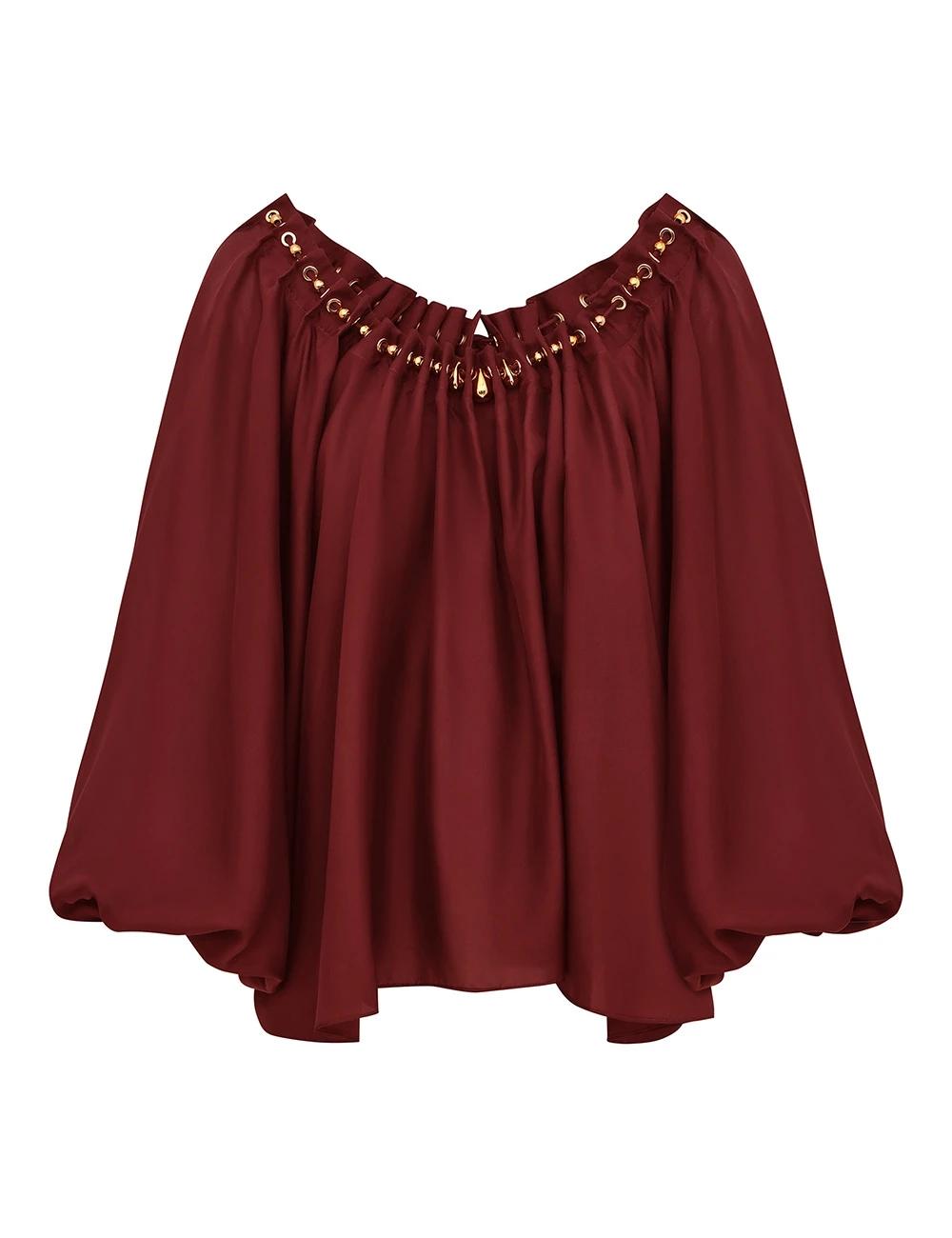 Zimmermann Aster Gathered Bead Blouse | Ready to Wear Collection Luxury Shoes Elevate your elegance in this Zimmermann Tops available now at Luxury Shoes
