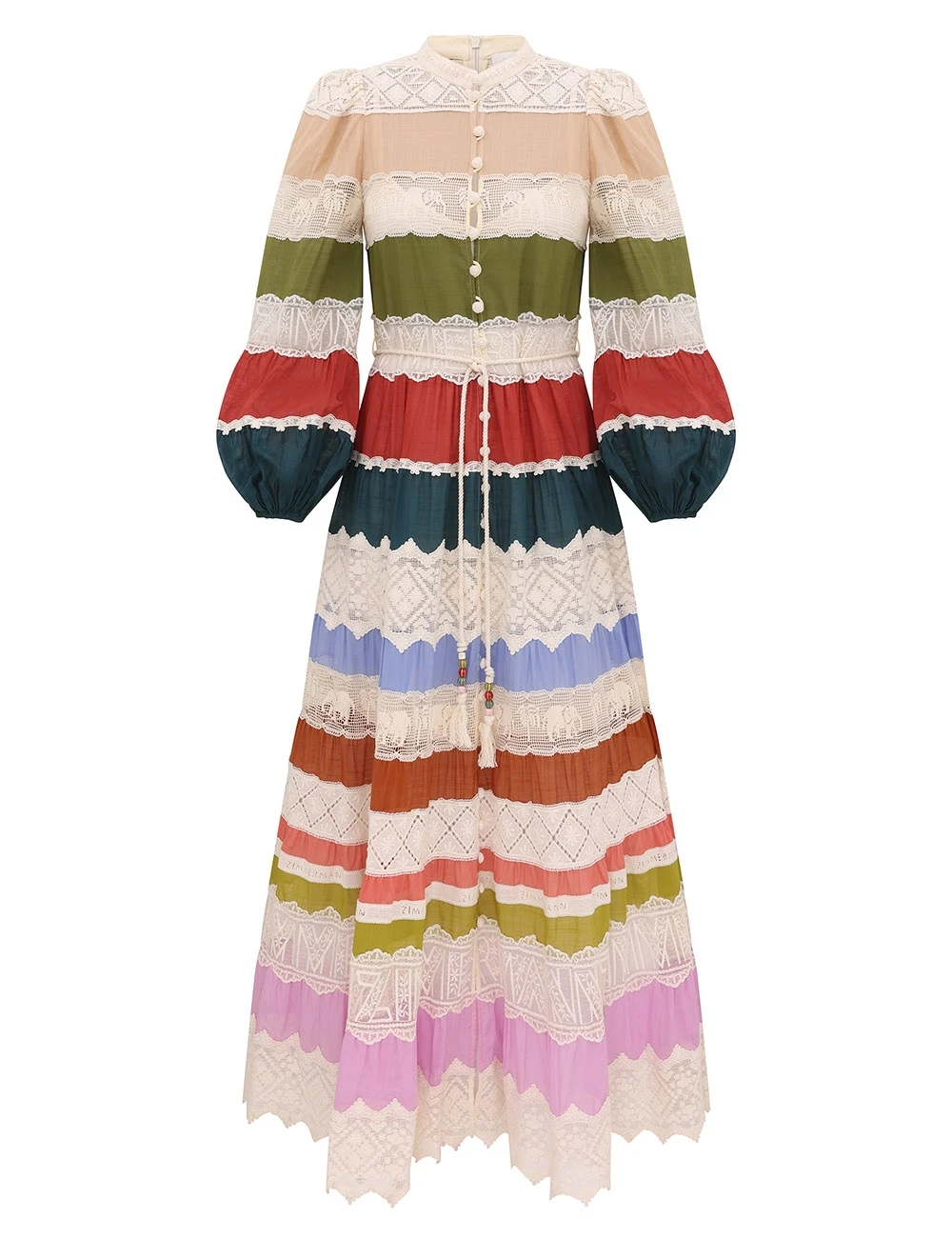 Zimmermann Indra Lace Stripe Maxi Dress | Ready to Wear Collection Luxury Shoes Elevate your elegance in this Zimmermann Dresses available now at Luxury Shoes