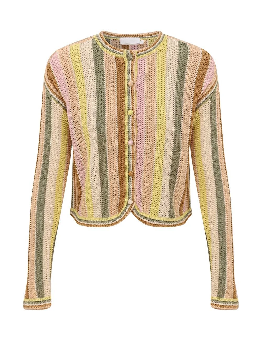 Zimmermann Indra Stripe Crochet Cardigan | Ready to Wear Collection Luxury Shoes Elevate your elegance in this Zimmermann Knitwear available now at Luxury Shoes