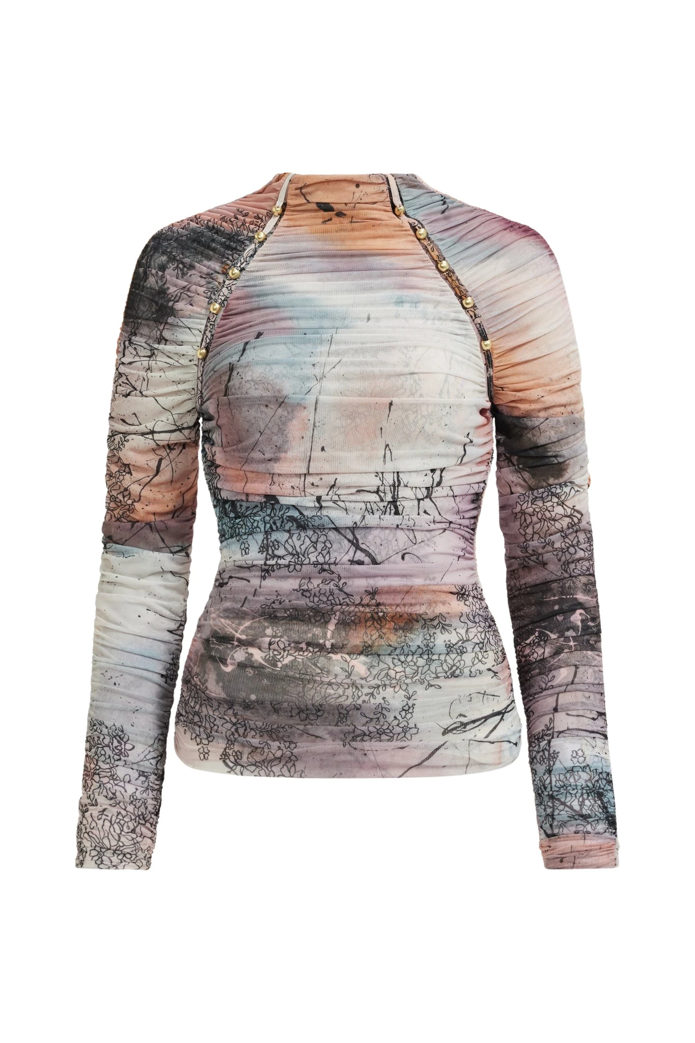 Aje-aus-Tops-Carline-Gathered-Mesh-Top82741_nobg Aje Multicolour Tops