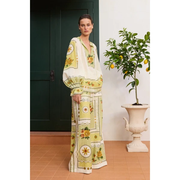 Alemais Dixie Pant  Sustainable Pants with Alemais print -  Luxury Handbags Australian Designer