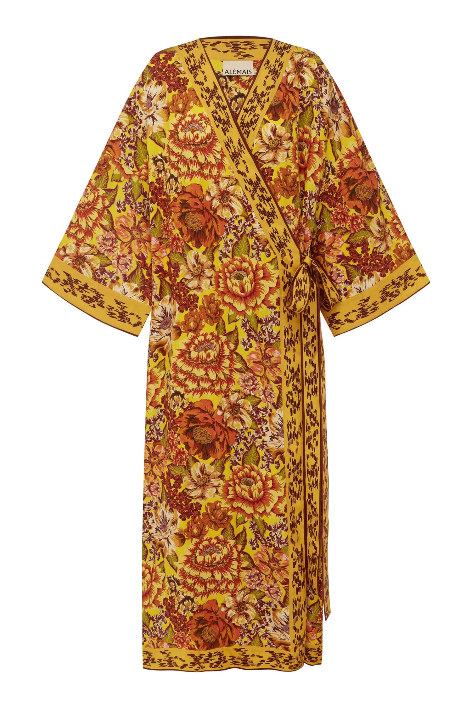 Heatwave Wrap Midi Dress by Alemais - Dresses Alemais Heatwave Wrap Midi Dress Sustainable Dresses with Alemais print - Luxury Handbags Australian Designer